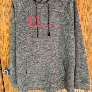 Under Armour grey hoodie with pink accents for men